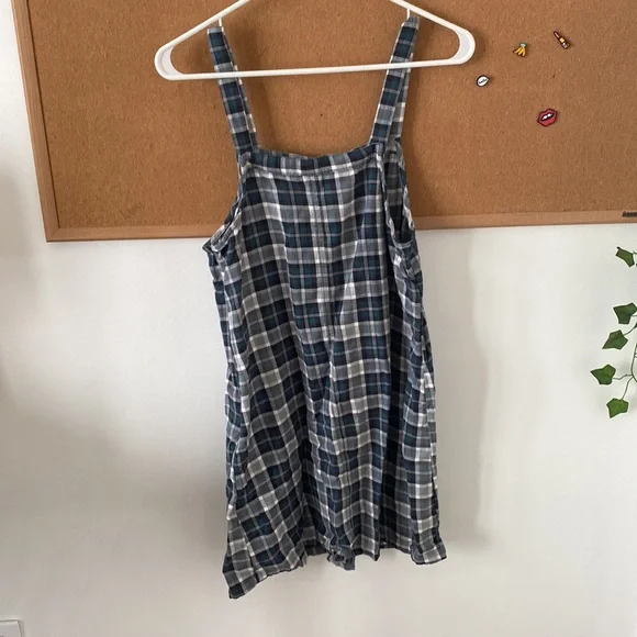 Blue Plaid Mini Dress - Picture 2 of 3